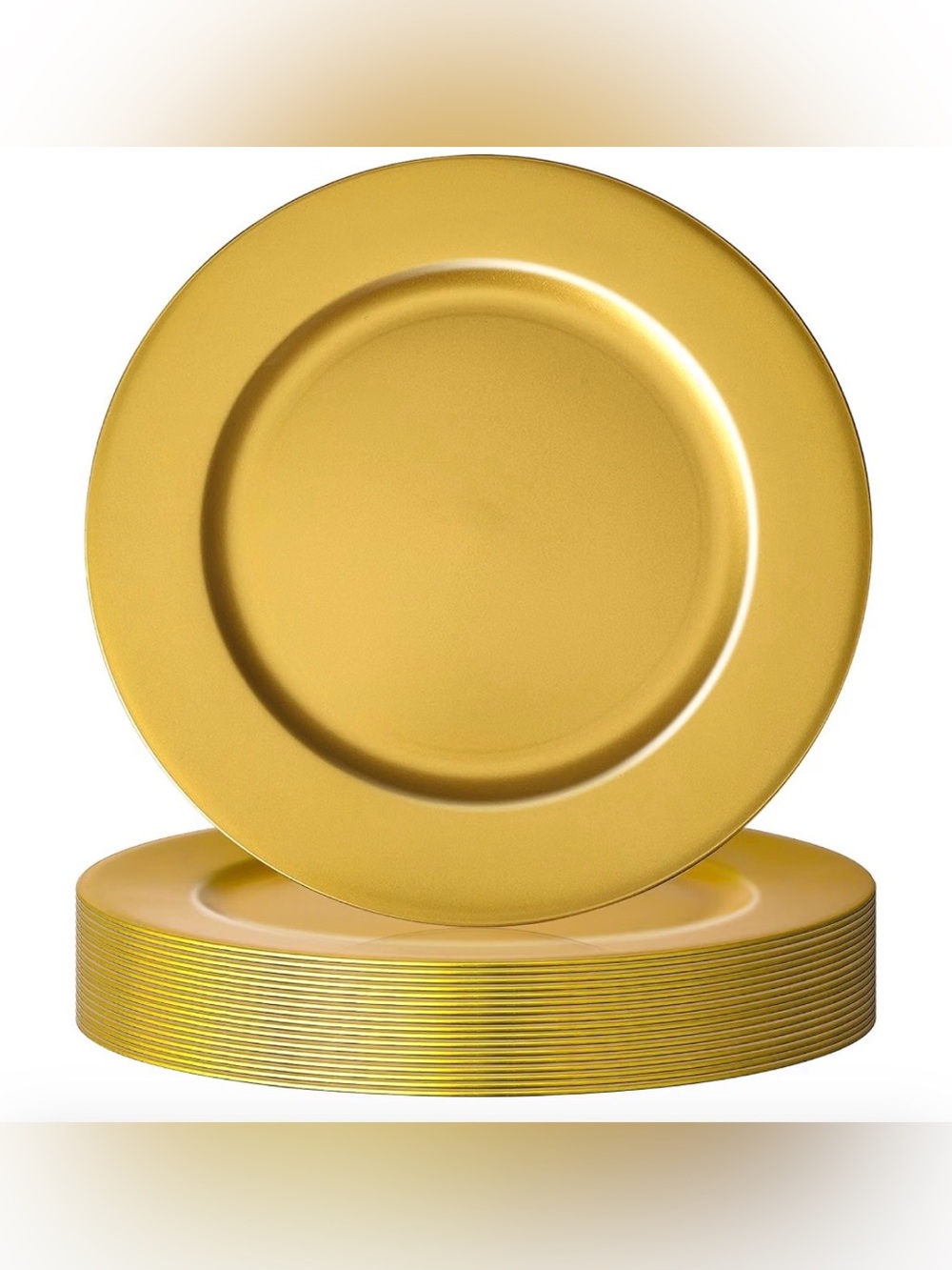 Gold Charger Plates - Set of Decorative Dinner Chargers